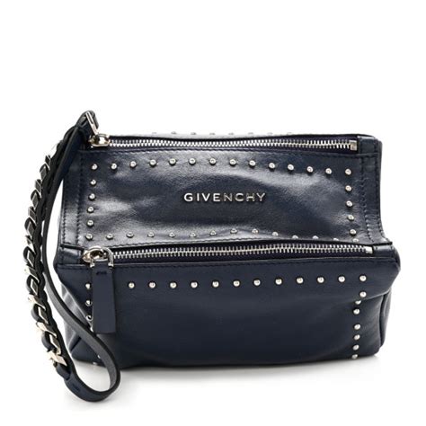 givenchy wristlet fabric|GIVENCHY Calfskin Studded Pandora Wristlet Blue.